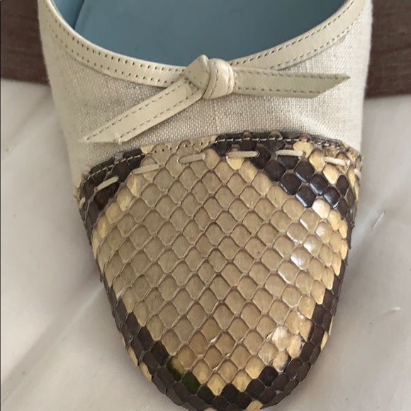 Lambertson Truex linen / Python skin shoes - Picture 3 of 8